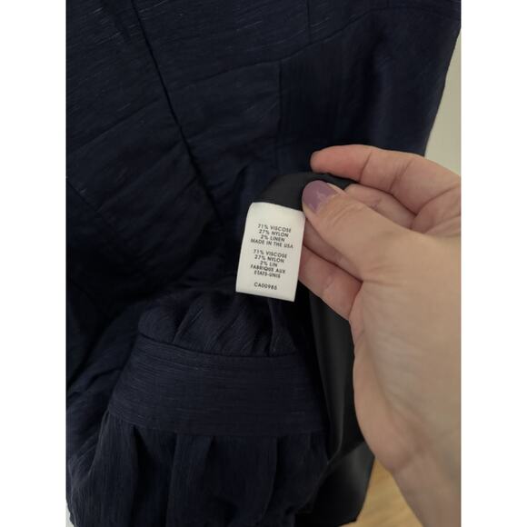 Nanette Lepore Dress 12 Dark Blue Navy Sheath Cocktail Evening Ruched Evening - Picture 5 of 7